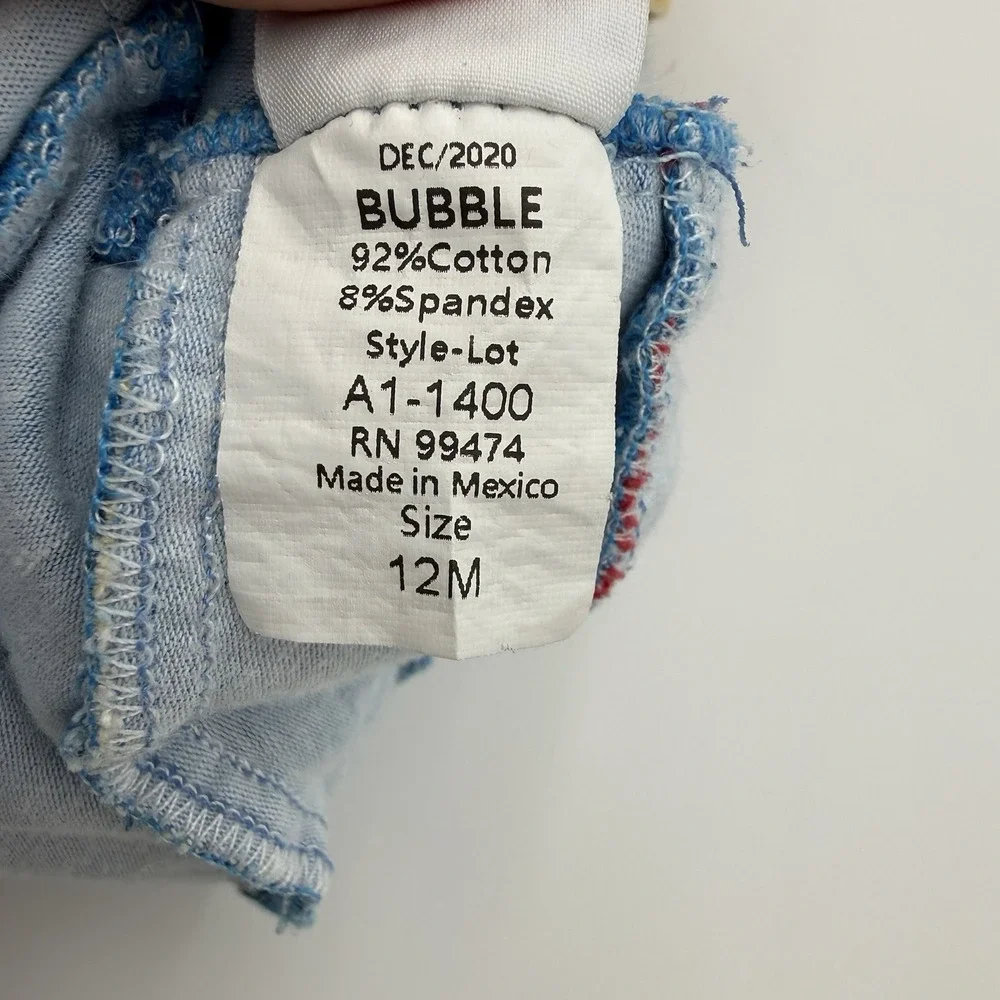 Ricrac & Ruffles Girls 24M-2T Blue Terrycloth Cotton Chicken Applique Romper
